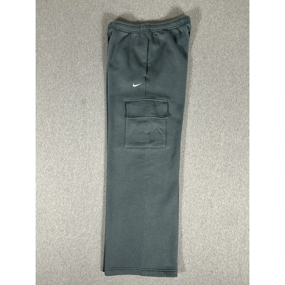 Nike Sportswear Cargo Sweatpants Mens Gray Fleece Wide Leg Baggy Jogger Pants S